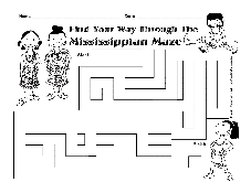 Mississippian Mound Builder Native American activity coloring page maze