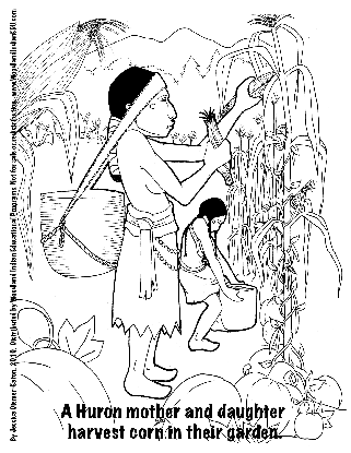 free download native american indian coloring page children huron iroquois