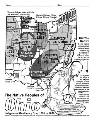Ohio Native American Indian Tribes Map
