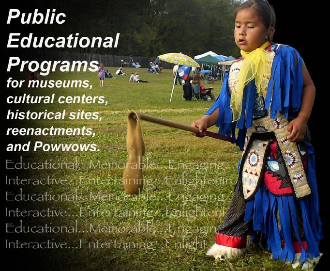 Powwow dancer plays doubleball.