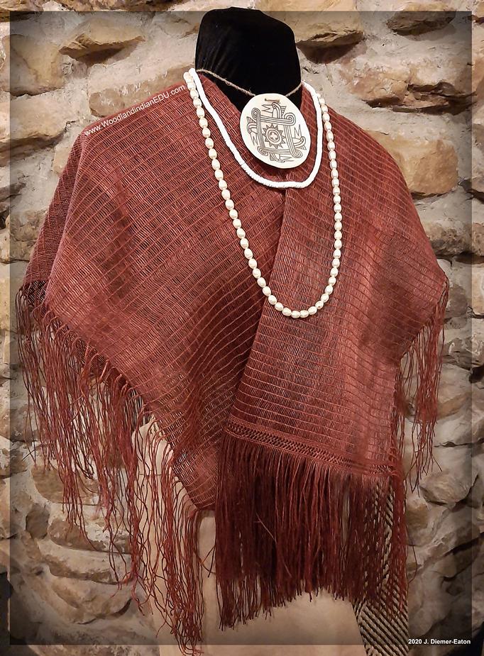 Mississippian Indian Native American twined clothing textile poncho mantle garment